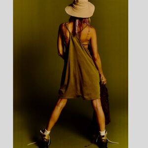 Free People Hot Shot Army Green Romper